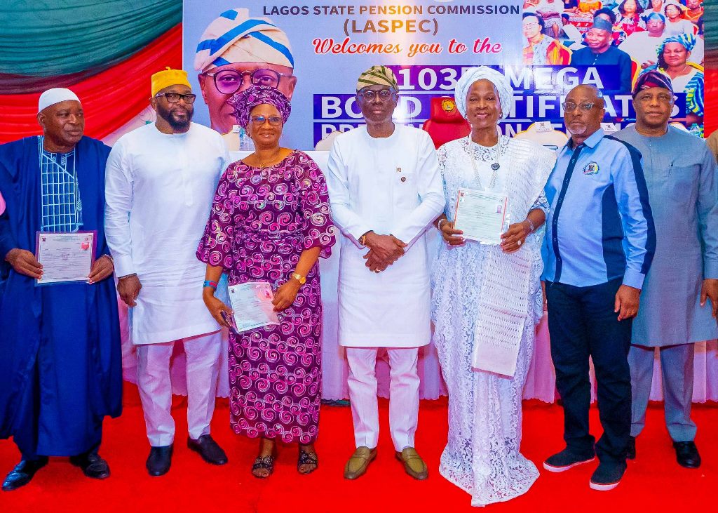 GOV. SANWO-OLU ATTENDS 103RD RETIREMENT BENEFIT BOND CERTIFICATE PRESENTATION CEREMONY AT THE ANCHOR EVENTS PLACE, IKEJA,